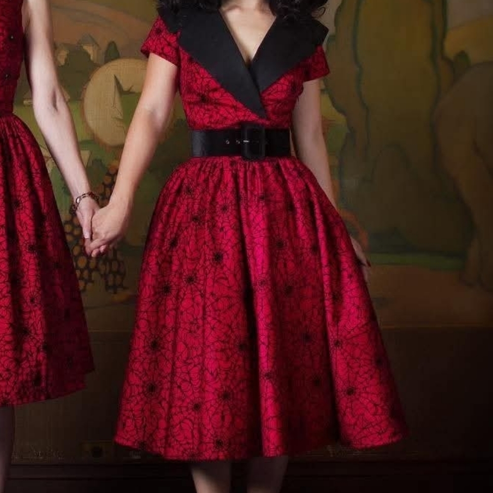 Pinup Girl Clothing Red Spiderweb Birdie